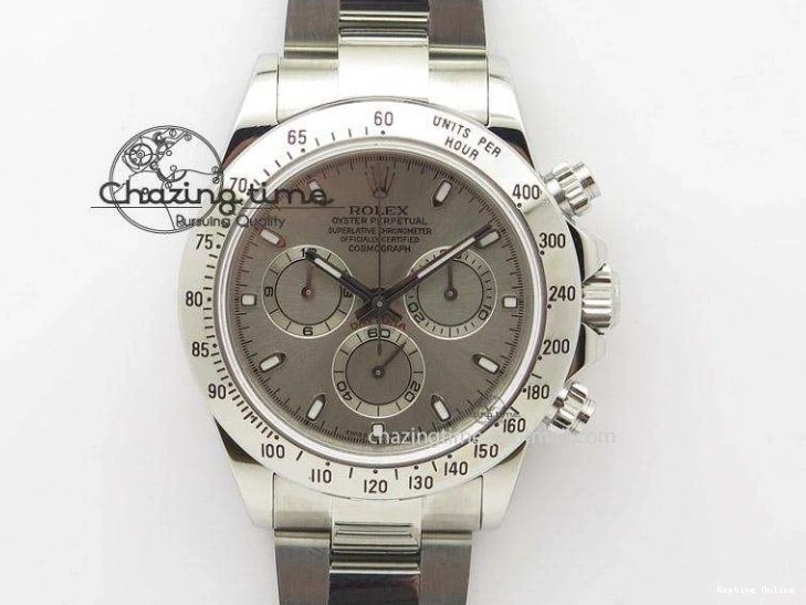 0509 WeatherProof Daytona 116519 SS TWF 1:1 Best Edition 904L Steel Gray Meteorite Black Dial on Oysterflex Strap A 2410
